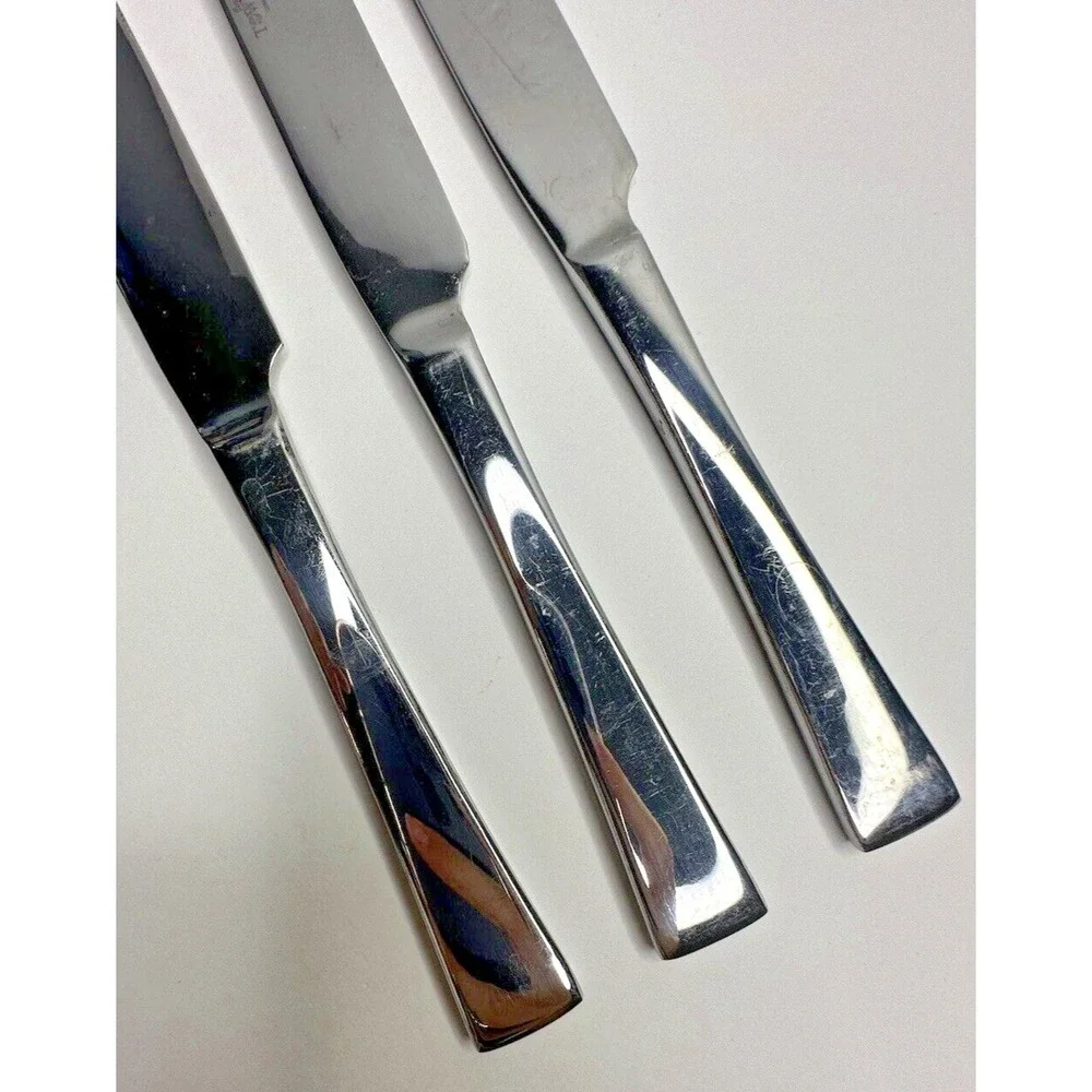 Towle Dinner Knives Solid Glossy Stainless Flatware Replacement Set of 3 Pc